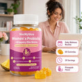 VecNythra Women's Daily Balance Probiotic Gummies with Vitamin C Slippery Elm Biotin 2 Billion CFU 60 Gummies