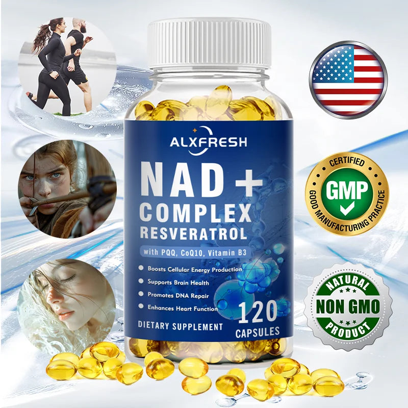 NAD Supplement Extra Strength for Women & Men, Resveratrol, PQQ, CoQ10 & Vitamin B3 – Energy Antioxidant,Cell Health Support