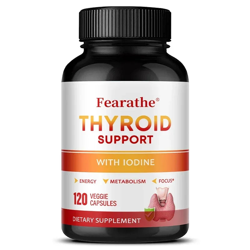 Thyroid Support with Iodine, Improve Your Energy & Mood - Metabolism Booster Thyroid Health Supplement for Women and For Men