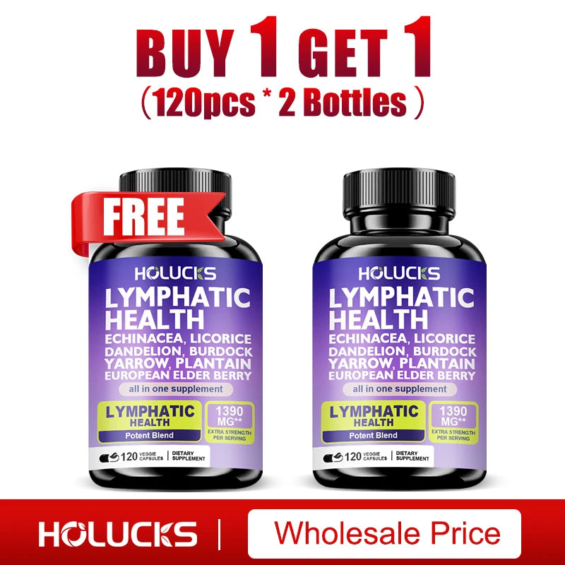 Buy 1 Get 1 Free! Premium Lymphatic Health Supplement, for Reduces Swelling, Boosts Immune Defense & Healthy Fluid Circulation
