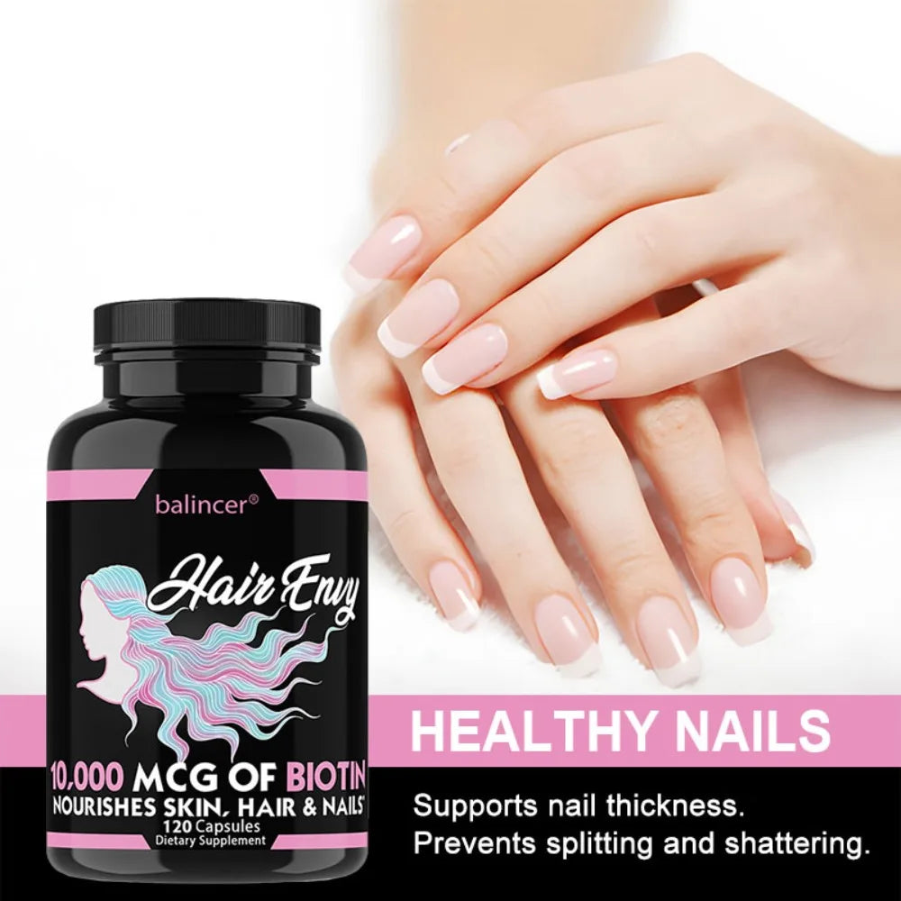 Hair, Skin & Nails Vitamin Supplement with Biotin, Keratin, Antioxidants, Supports Hair, Skin, and Nail Health for Women & Men