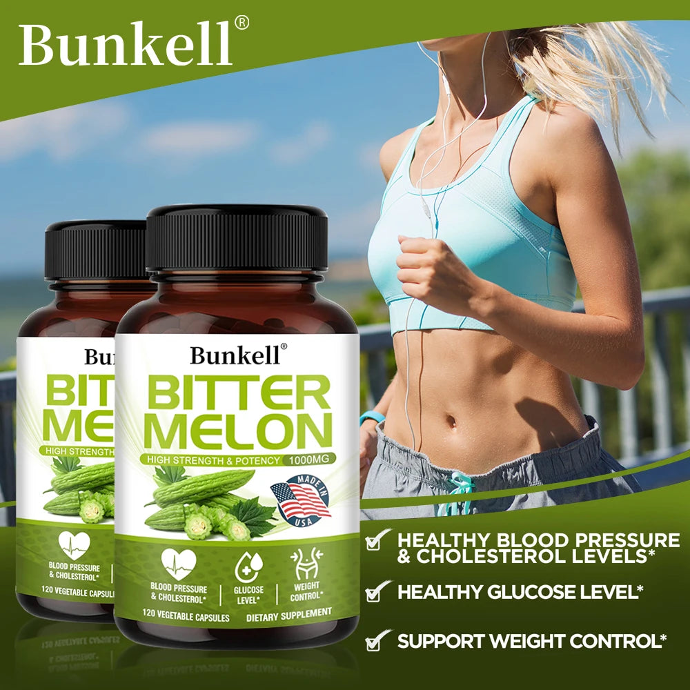 Natural Bitter Melon Extract Capsules 1000mg, Plant Supplement, Support Weight Management, Metabolic Health & Daily Body Balance