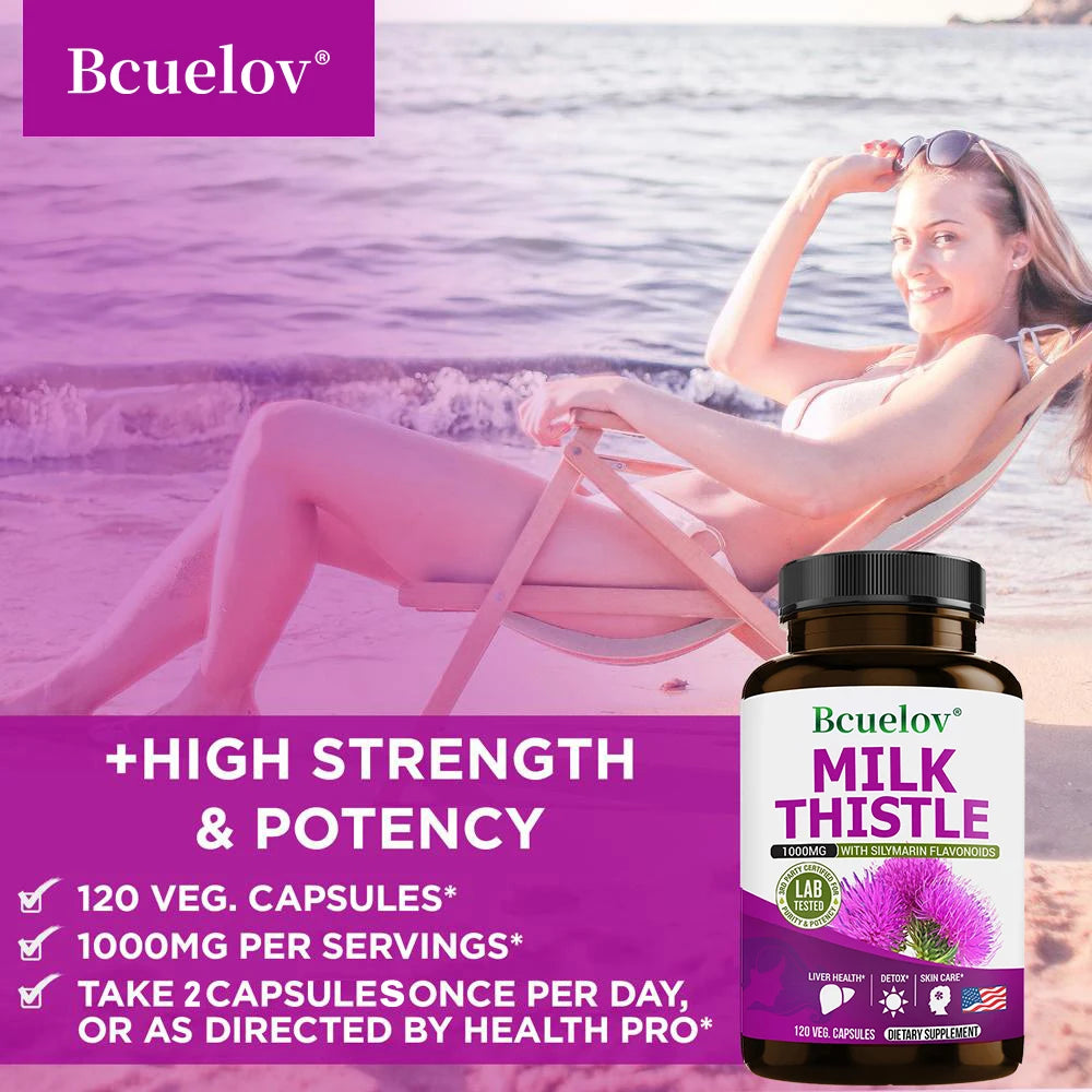 Fatty Liver Cleanse and Liver Detox Supplement with Milk Thistle Extract-for Men and Women, Supports Liver Health, Heart Health