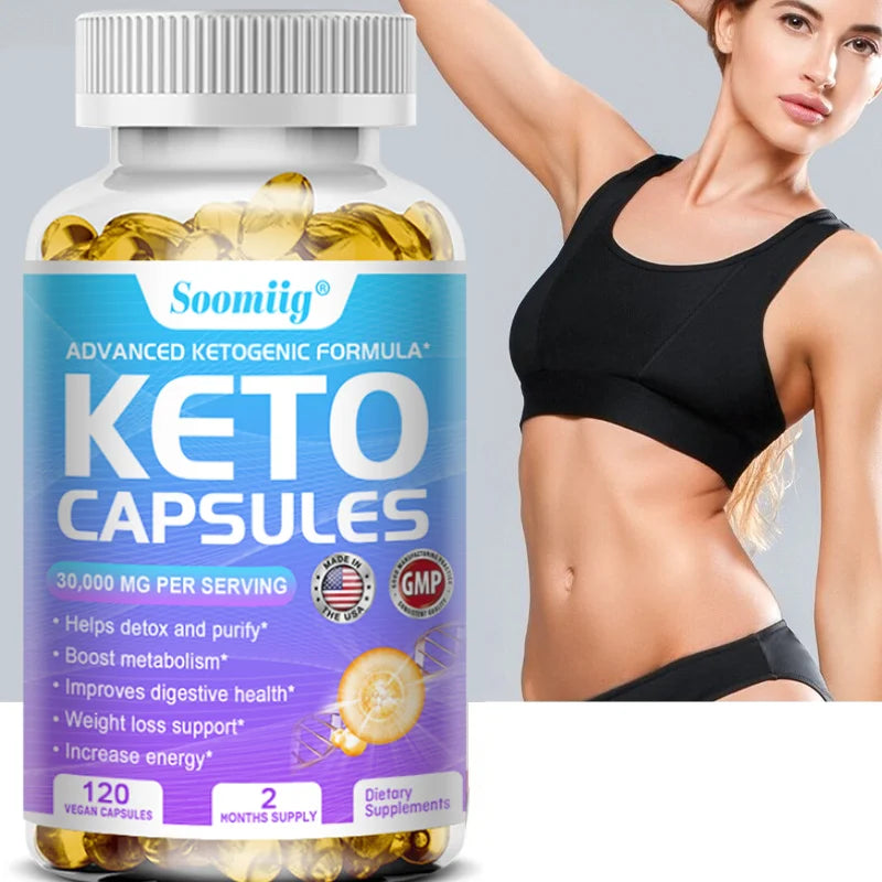 Keto Capsules Supplement for Keto Diet, Boost Fat Metabolism, Weight Management, Detoxification, Energy & Mental Focus