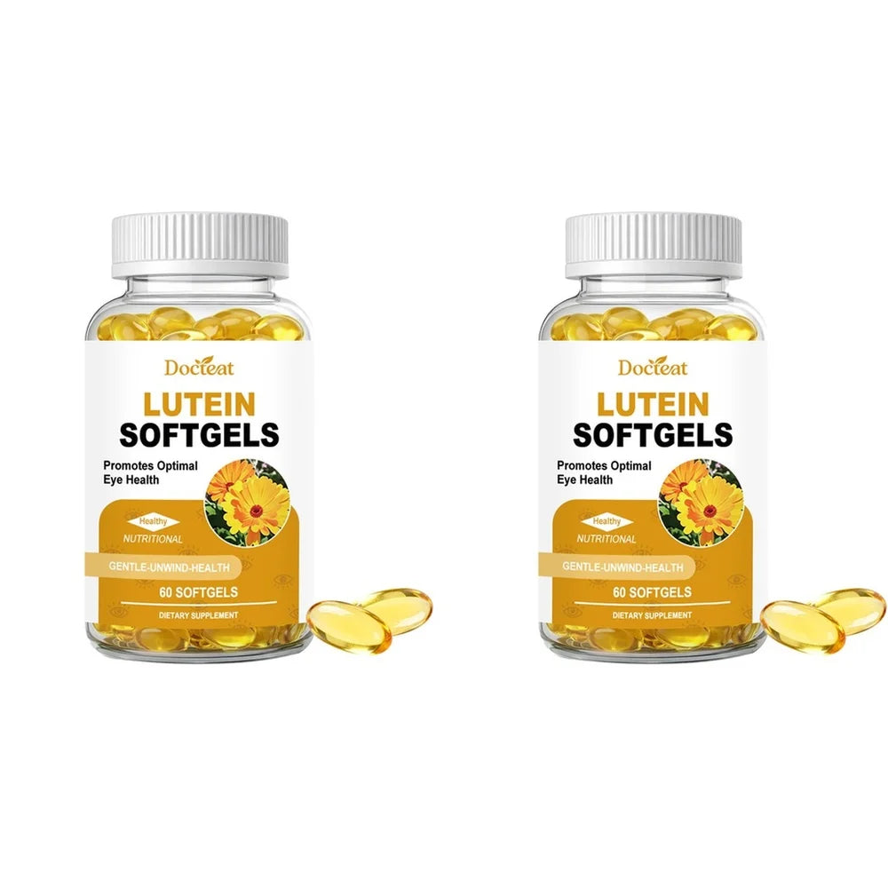 Docteat Lutein Zeaxanthin Softgels with Bilberry Fish Oil Astaxanthin,Eye Health Daily Wellness Supplement for Adults60 Softgels