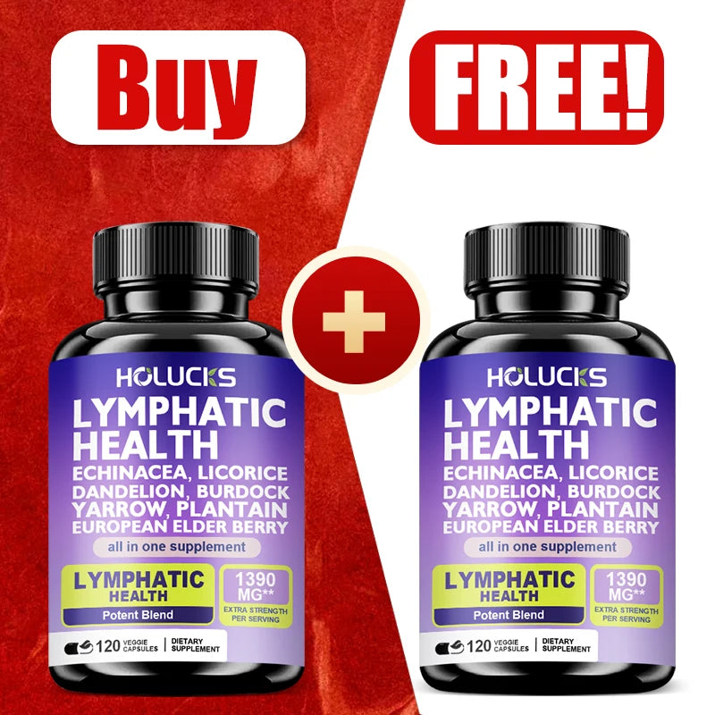 Buy 1 Get 1 Free! Premium Lymphatic Health Supplement, for Reduces Swelling, Boosts Immune Defense & Healthy Fluid Circulation