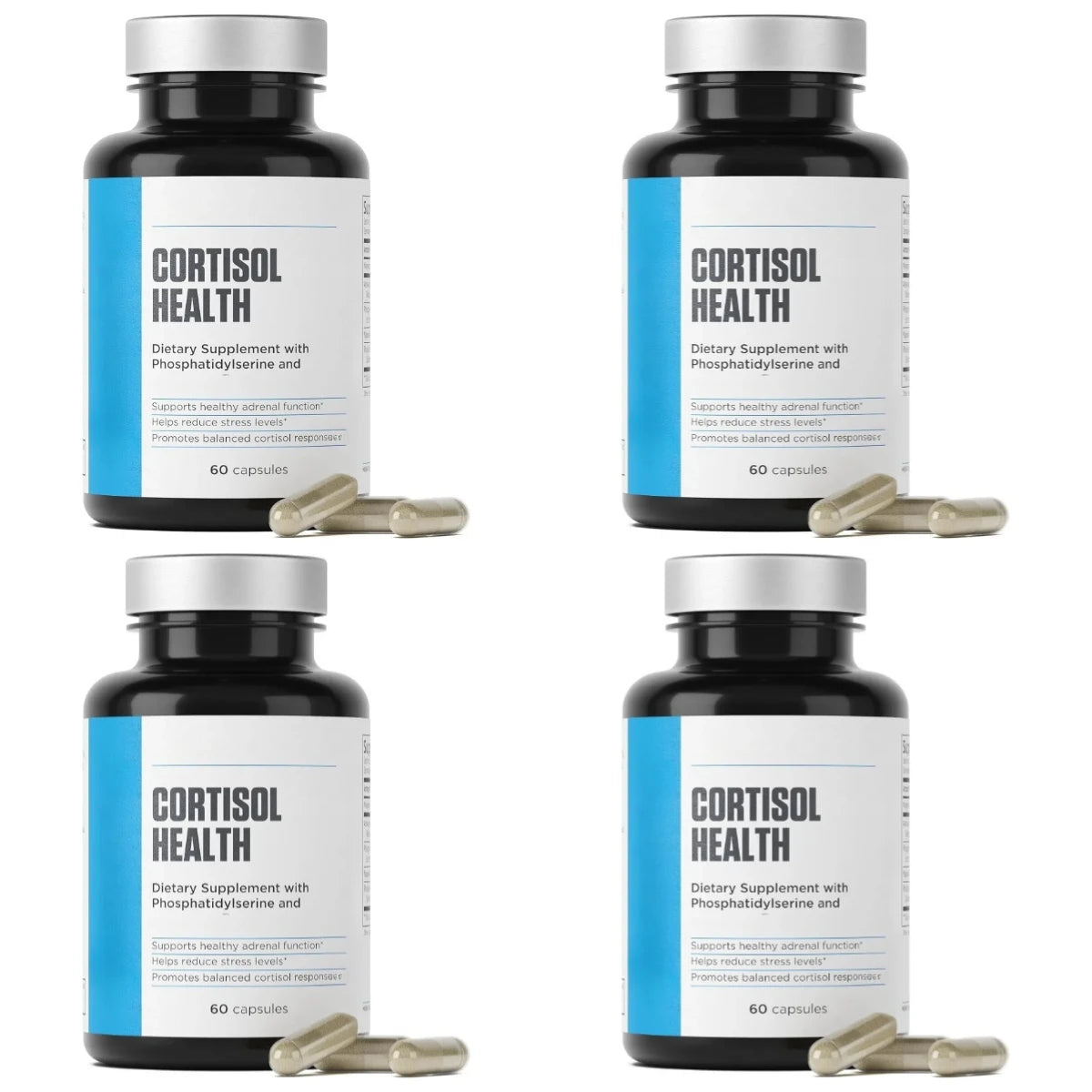 60 Capsules Cortisol Health Supplement with Phosphatidylserine & Magnesium Non-GMO Daily Adult Men Women Calm Sleep Support