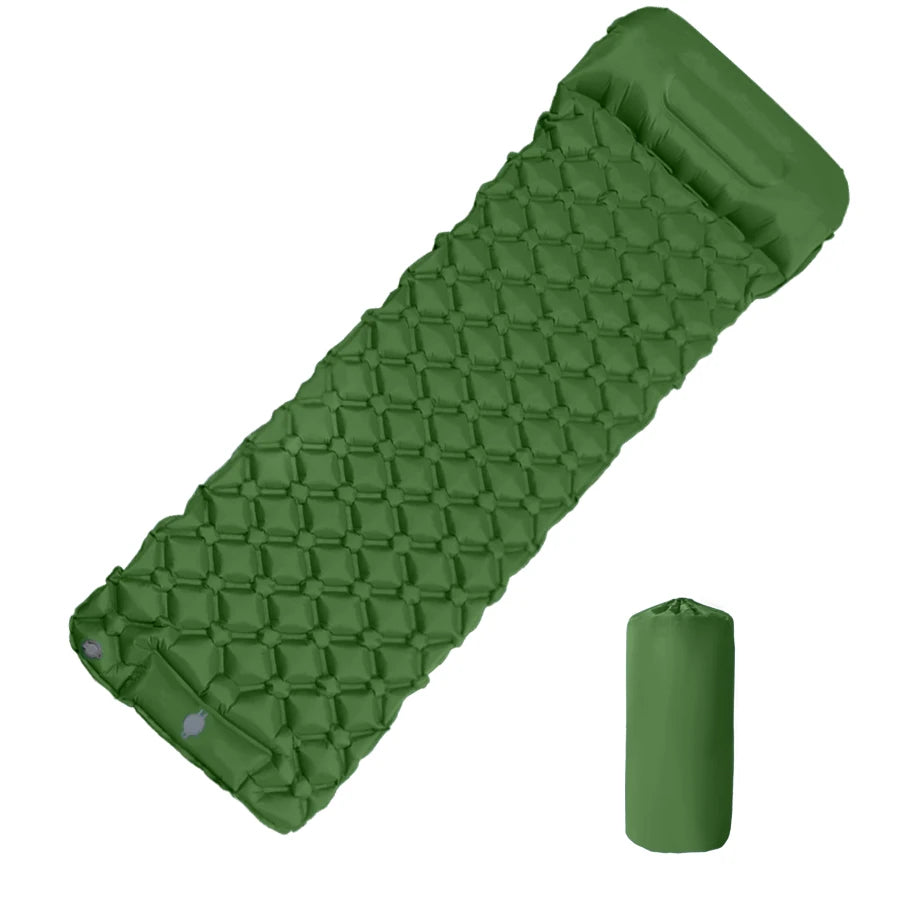 190*60cm Outdoor Camping Inflatable Mattress Sleeping Pad With Pillows Ultralight Air Mat Built In Inflator Pump Hiking RV