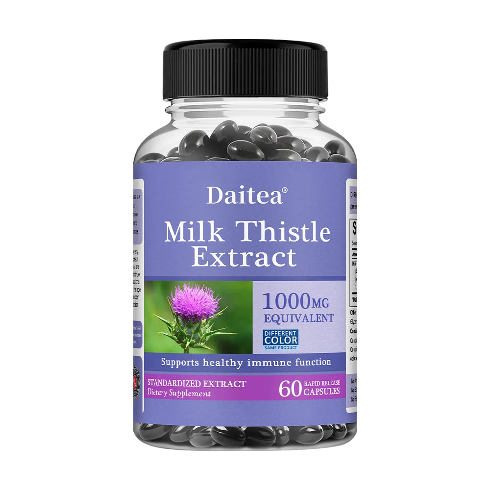 Natural Milk Thistle Supplement - Detoxifying and Cleansing for Men and Women, Liver Health and Supports Liver Function