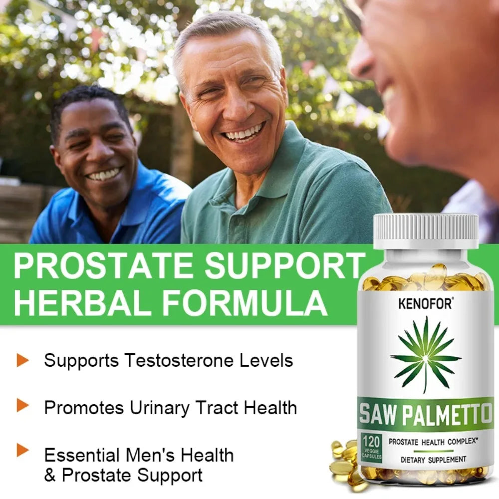 Saw Palmetto Extract Capsules Prostate Health Supplement Hair Growth for Mens Help Normal Urination Frequency