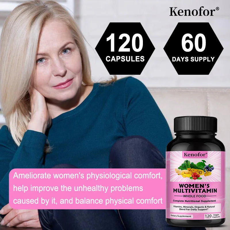 Women's Complete Multivitamin Multimineral Capsules - Hair Skin Nails & Joint Support, Heart Brain Immune Health, 120 Counts