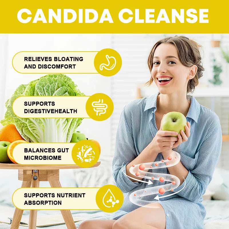 Candida Cleanse-Cleansing & Gut Health Supplement For Men & Women-Supports Metabolism,Energy,Gut Detoxification & Flora Balance