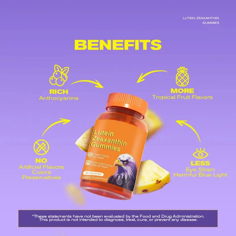 Zeaxanthin for Men & Women - Lutein and Zeaxanthin Supplement for Eyes, Vision & Macular Health Support Formula, 60 Capsules