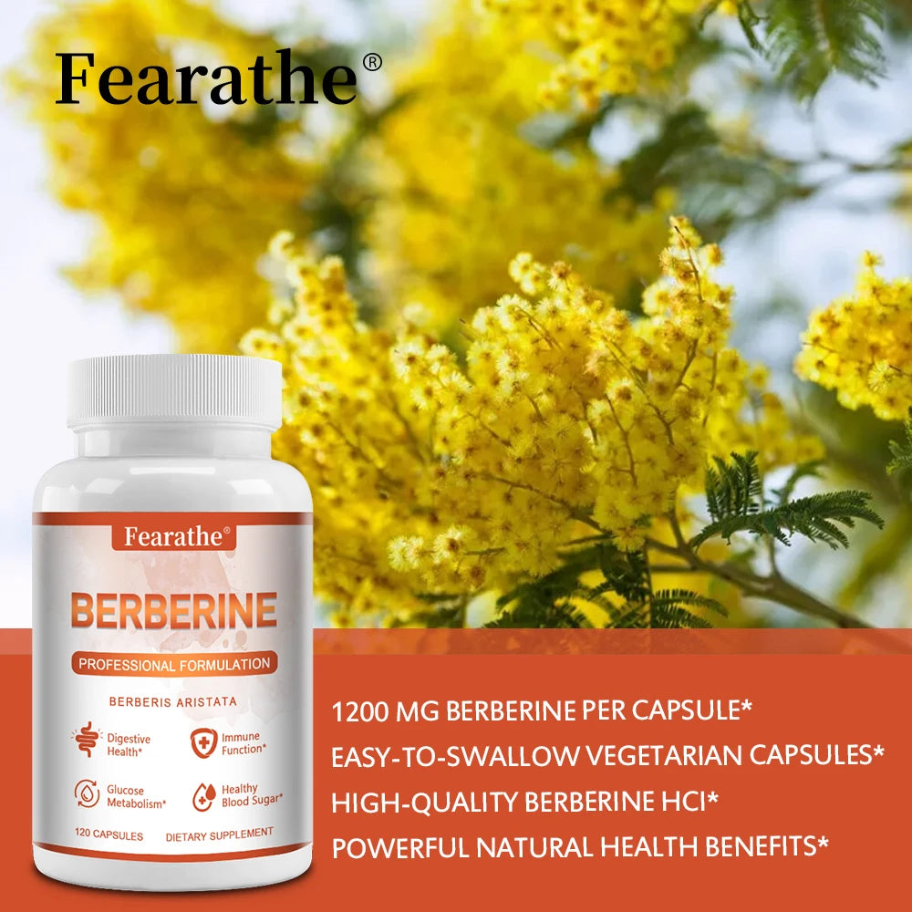 Premium Berberine - Supports Immune System, Weight Management, Digestive Health and GI Function Supplement, 120 Capsules