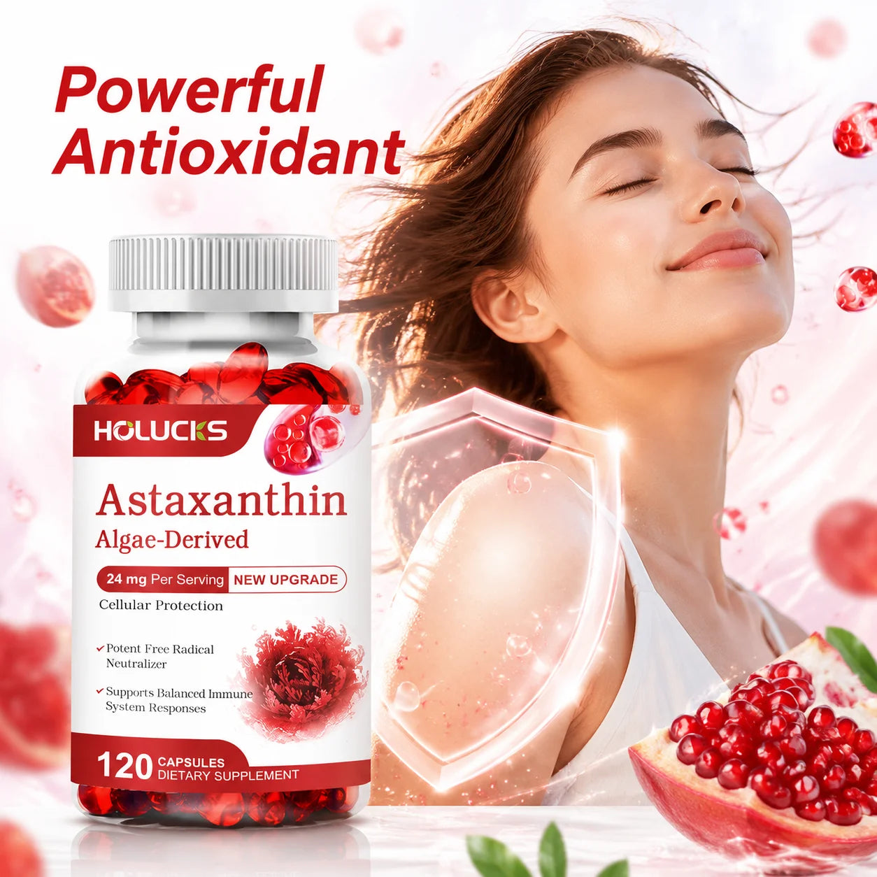 Astaxanthin 24mg Supplement, for Cardiovascular Health, Anti-aging,Support Eye,Skin,Joint, Heart & Immune Health, Antioxidant