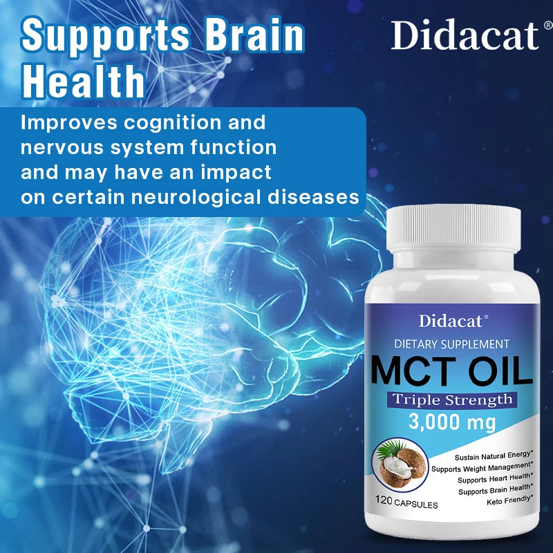 MCT Oil Dietary Supplement, Help Weight Management, Supports Energy, Ketogenesis and Brain Health, Ketogenic Friendly