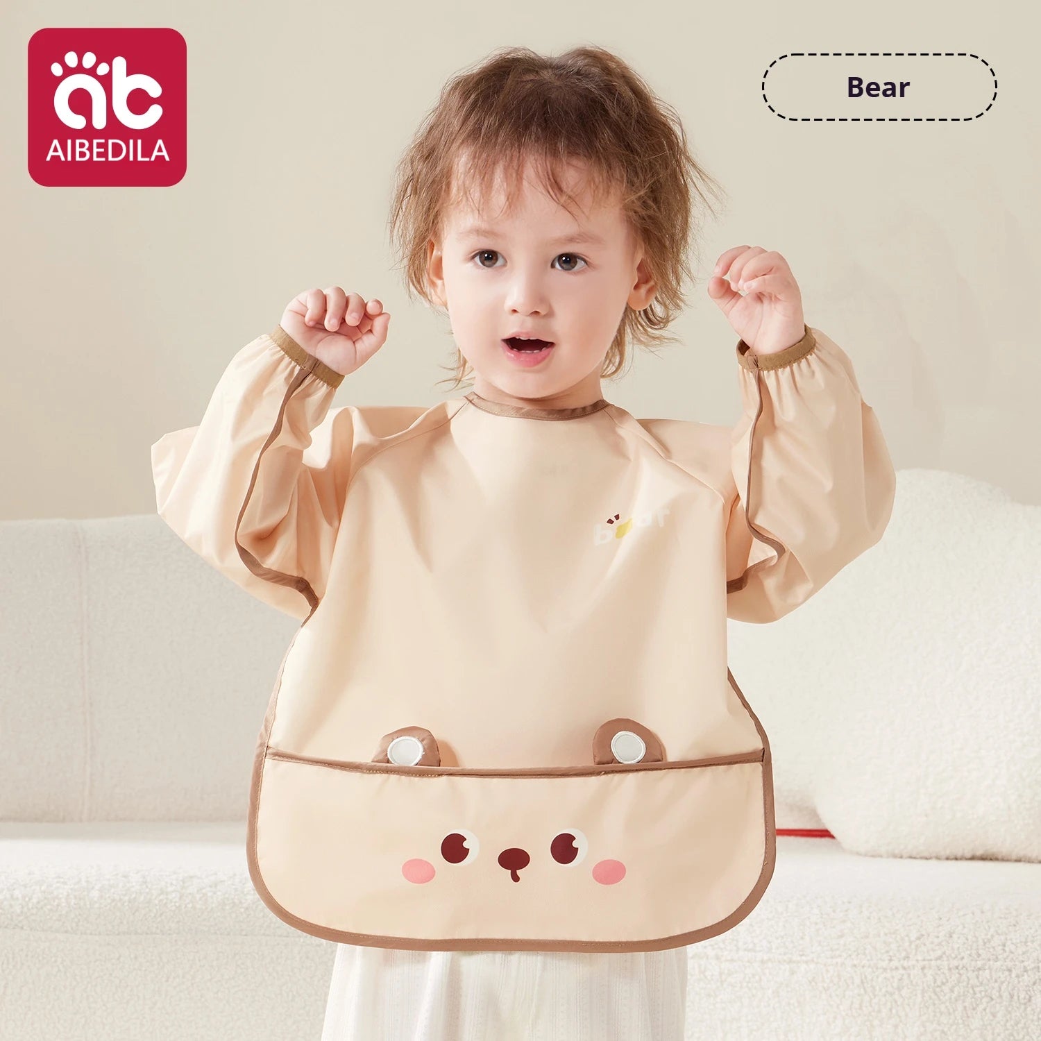 AIBEDILA Baby Eating Overalls Waterproof Children's Bibs Anti-Dressing Aprons Male Treasure Female Baby Food Supplement