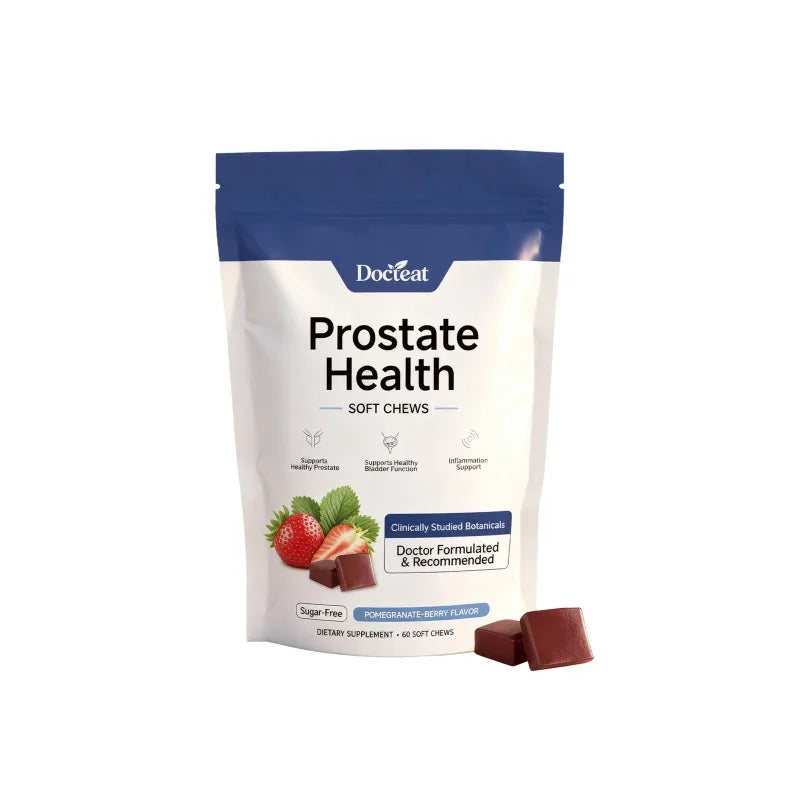 Men's Daily Prostate Health Supplement – Plant Sterols Beta-Sitosterol Zinc Vitamin C Selenium 60 Soft Chews Pomegranate-Berry