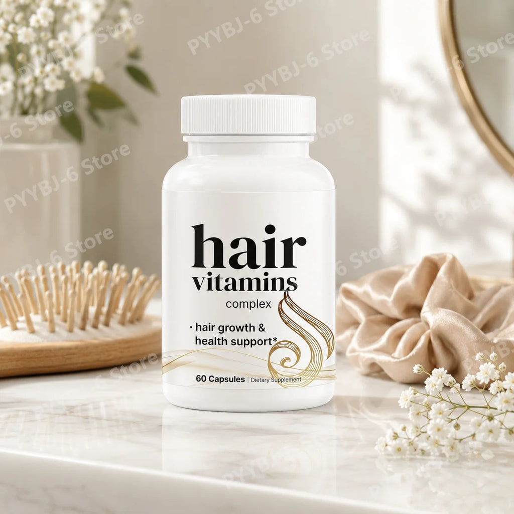 Hair Vitamins Complex Capsules 60 Count Hair Growth Health Support Dietary Supplement with Biotin for Women Men Daily Care