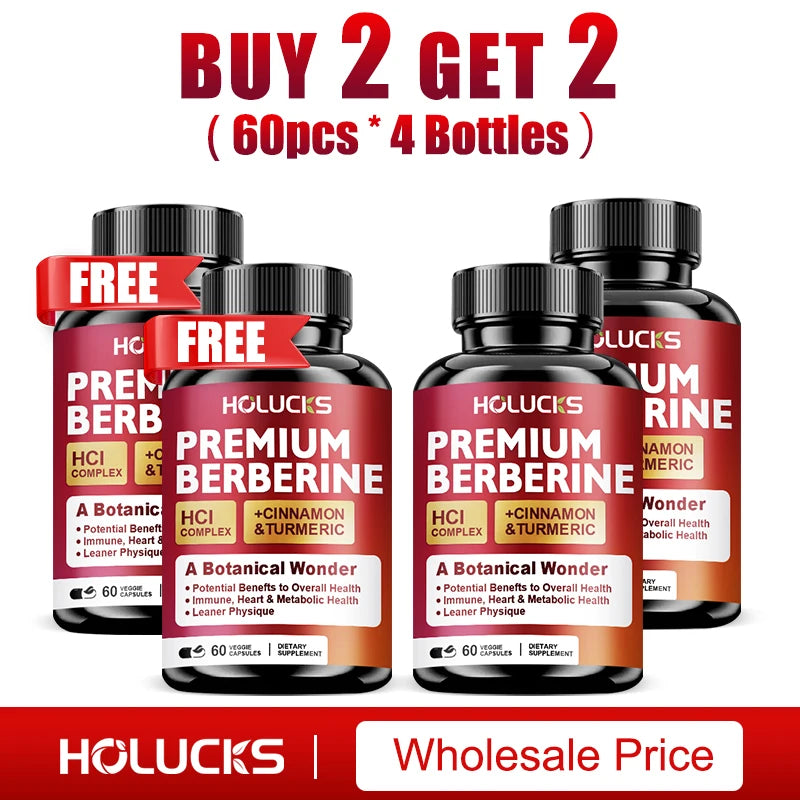 Berberine Supplements, with Cinnamon & Turmeric, Support Metabolic Health, Immune Balance & Wellness  for Daily Life