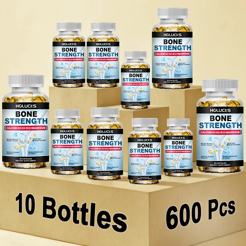 Calcium & Magnesium Supplement with Vitamin D3 K2, Supports Bone Density, Muscle Function, Joint Flexibility & Long-Term Health