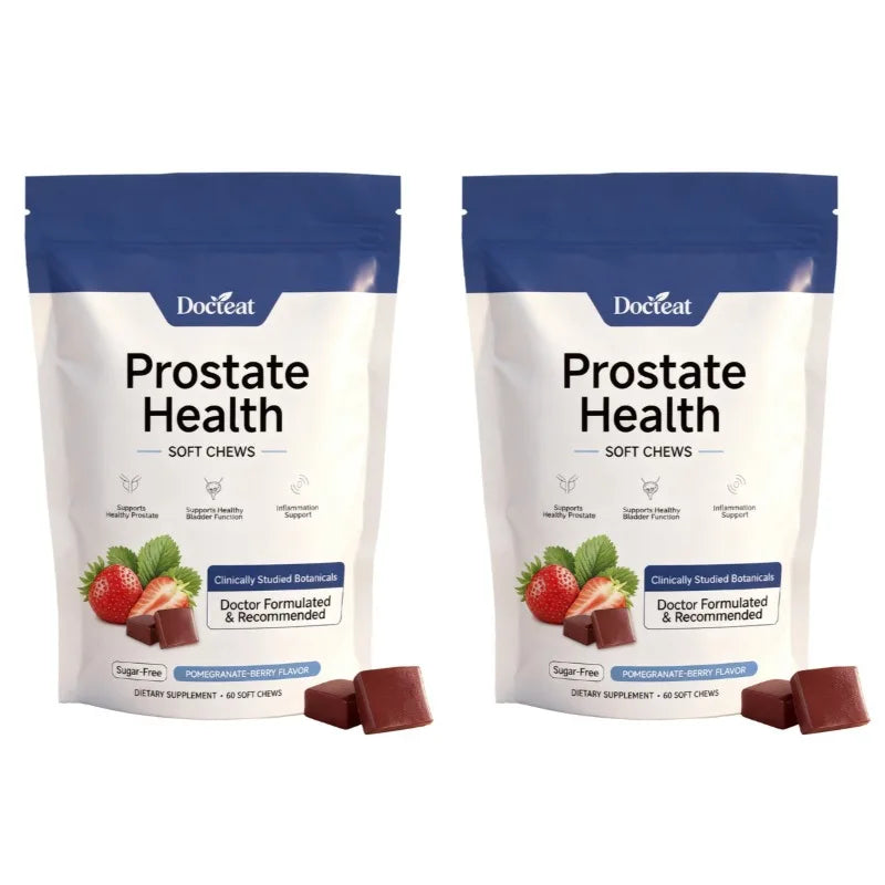 Men's Daily Prostate Health Supplement – Plant Sterols Beta-Sitosterol Zinc Vitamin C Selenium 60 Soft Chews Pomegranate-Berry