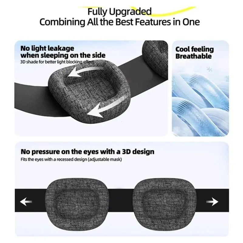 3D Sleeping Eye Mask Block Out Light Sleep Mask For Eye Shade Blindfold Sleeping Aid Mask Eyepatch Adjustable