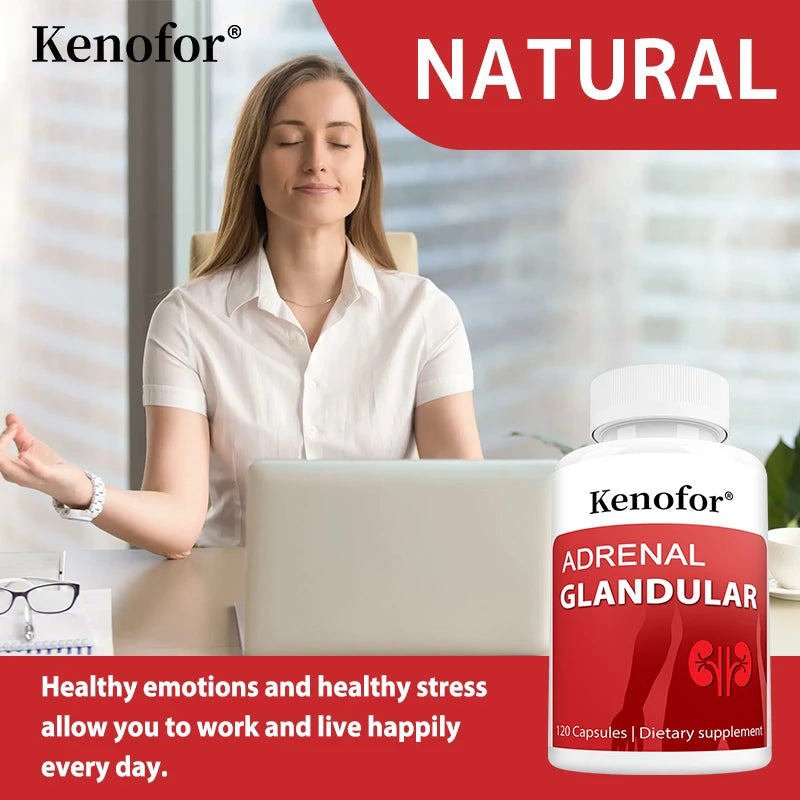 Adrenal Support Supplements, Supports Cortisol Health & Energy Levels, Stress Relief & Immune System, 120 Capsules, Non-GMO