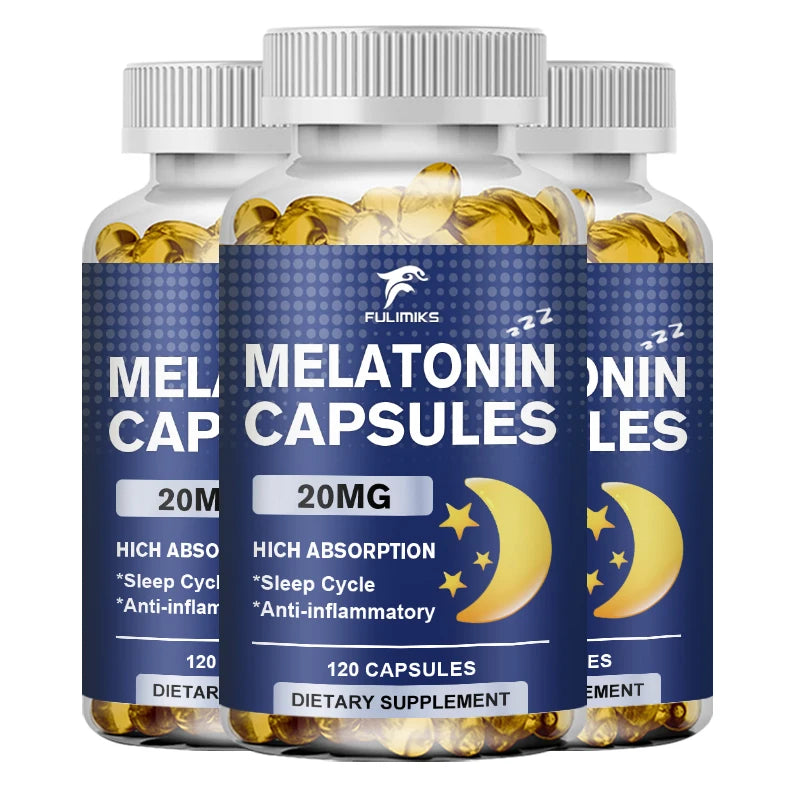High Absorption Melatonin 20MG Supplement, Supports Natural Sleep, Reduces Stress, Aging & Nervous System Health for Men & Women