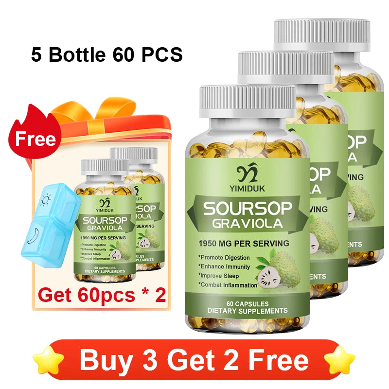 YIMIDUK Graviola Soursop Supplement, Supports Immune Health, Digestive Comfort, Sleep Quality & Overall Body Wellness Daily