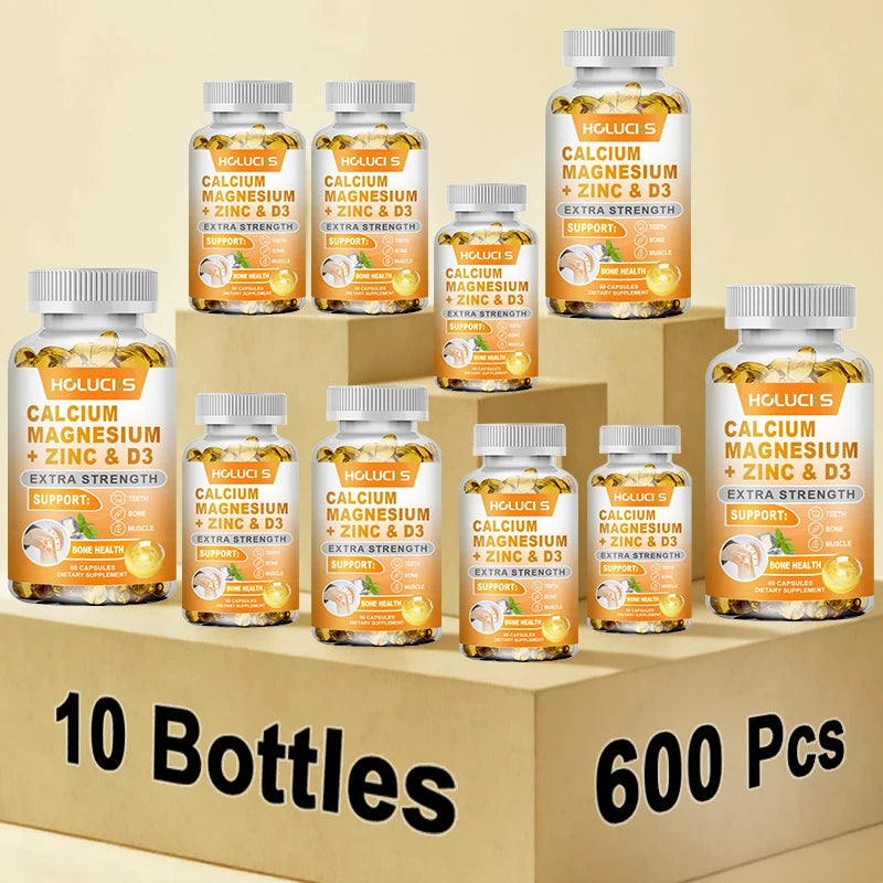 Calcium Magnesium Zinc Supplement, with Vitamin D3, Supports Strong Bones & Teeth, Muscle Health, Immunity & Enhanced Absorption