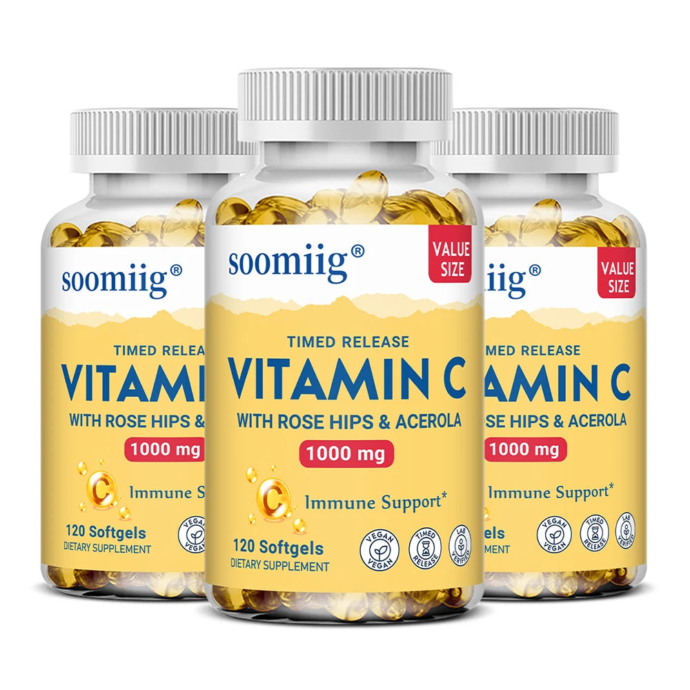 Vitamin C Capsules 1000mg - Immune System and Collagen Booster, Skin Health, Anti-aging Antioxidant Supplements
