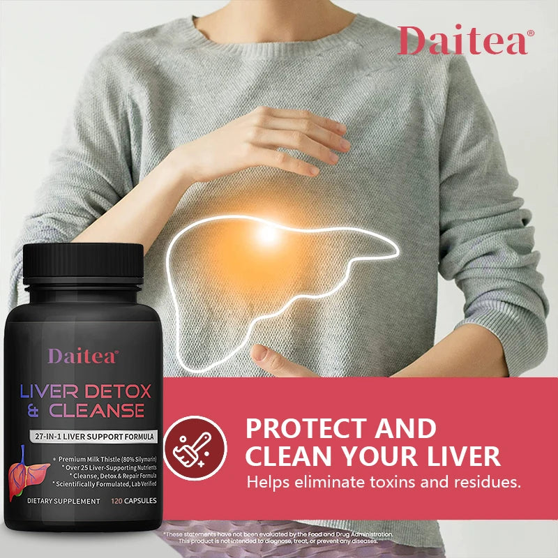 Liver Cleanse Detox Health Supplement With Milk Thistle Supports Healthy Liver Function Men & Women 30/60/120 Capsules