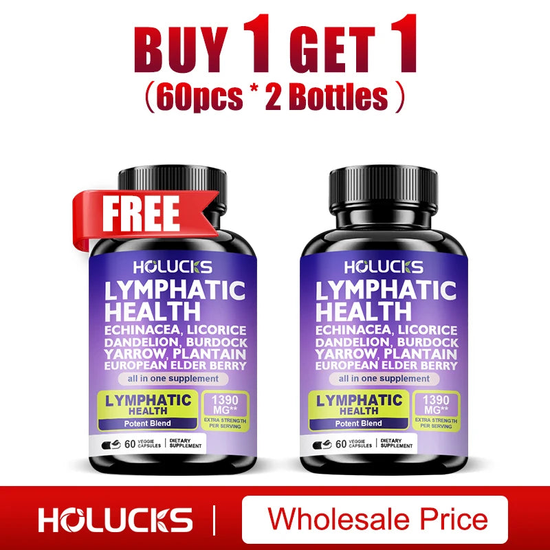 Buy 1 Get 1 Free! Premium Lymphatic Health Supplement, for Reduces Swelling, Boosts Immune Defense & Healthy Fluid Circulation