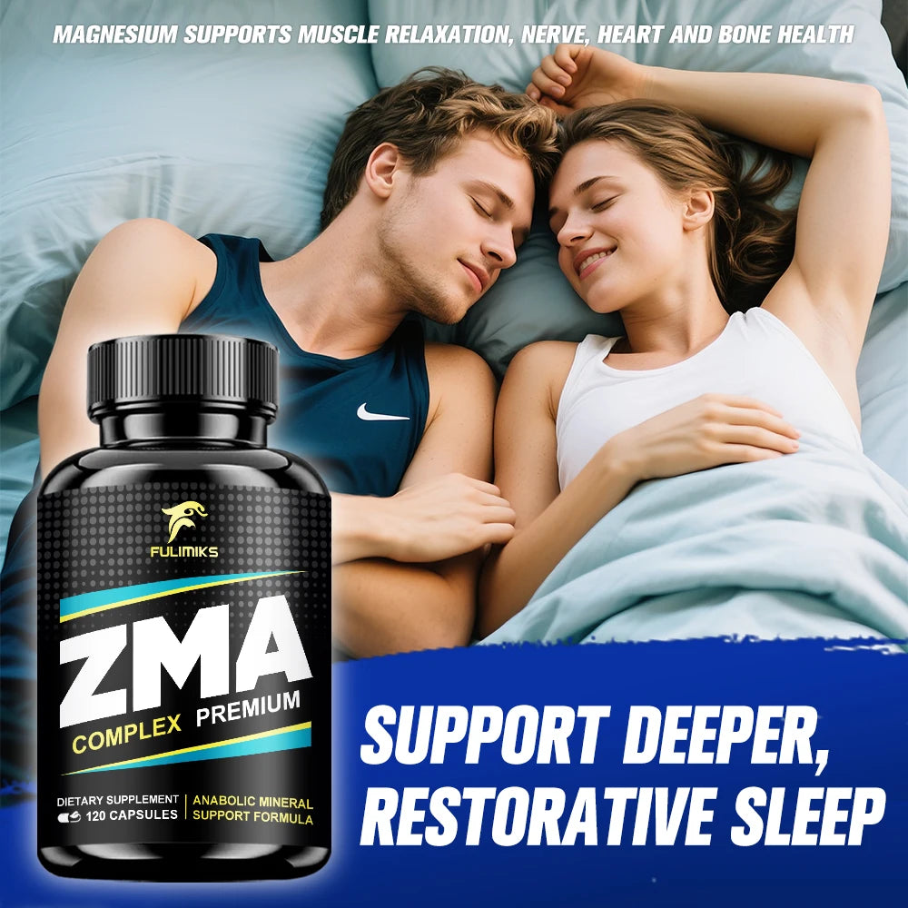 ZMA Supplements Capsules, with Zinc, Magnesium, Vitamin B-6, Support Energy, Overall Health, Joint, Suitable for Men & Women