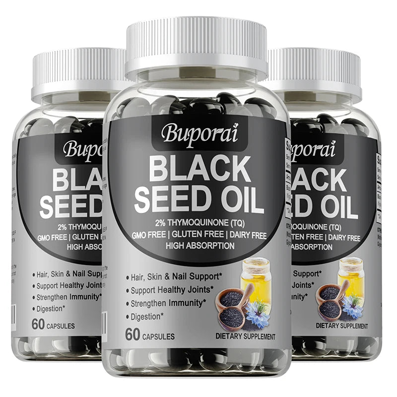 Premium Black Seed Oil 120 Capsules - Support Overall Health | Immune System Support, Non-GMO, Gluten-Free Supplement