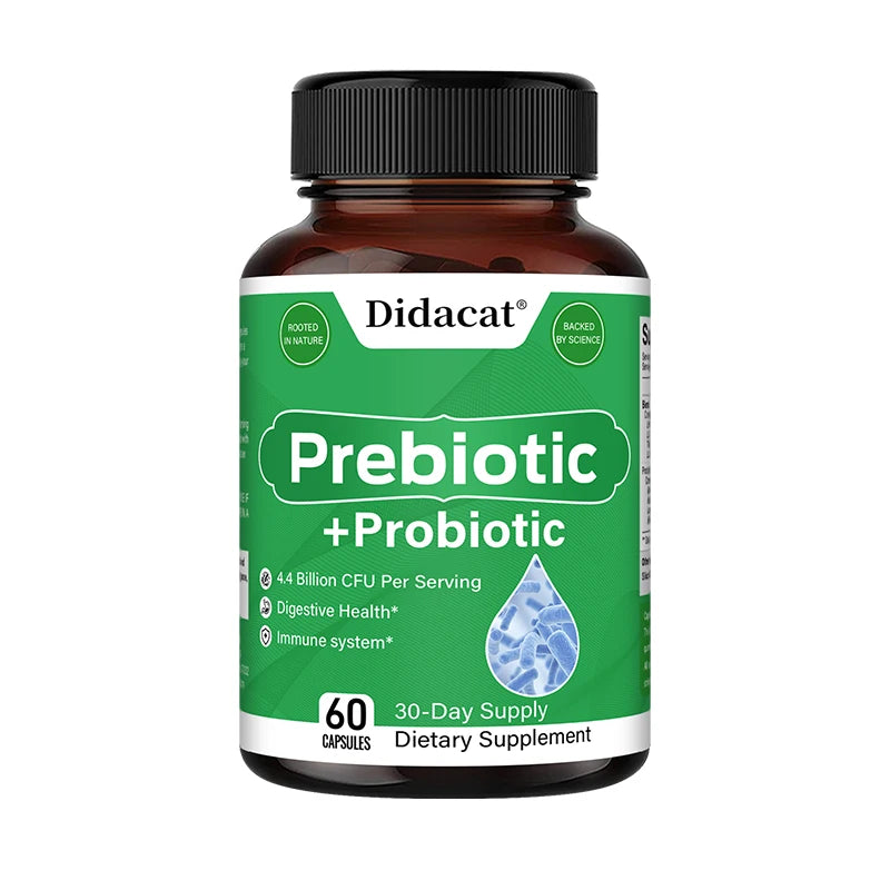 Probiotics & Prebiotics Supplement for Women & Men, Support Digestive Health, Gut Health, Immune System, 120 Capsules