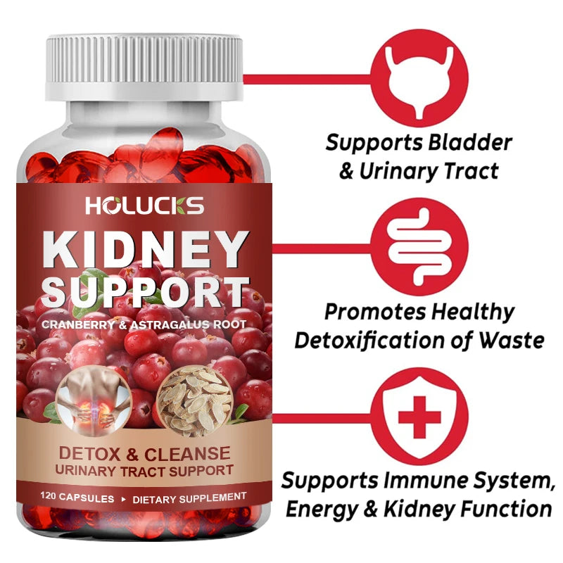 Kidney Cleanse Detox & Repair Supplement, with Astragalus Root, Cranberry, Support Urinary Tract & Immune Health, Daily Energy