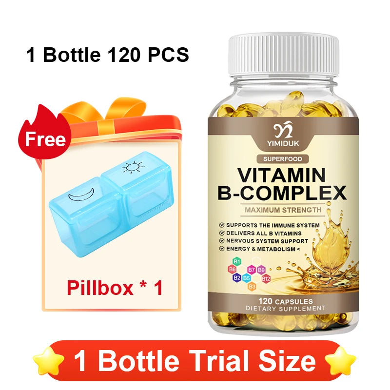 Vitamin B Complex Supplement, Supports Immune System, Nervous Health, Energy Production & Metabolic Balance for Men & Women