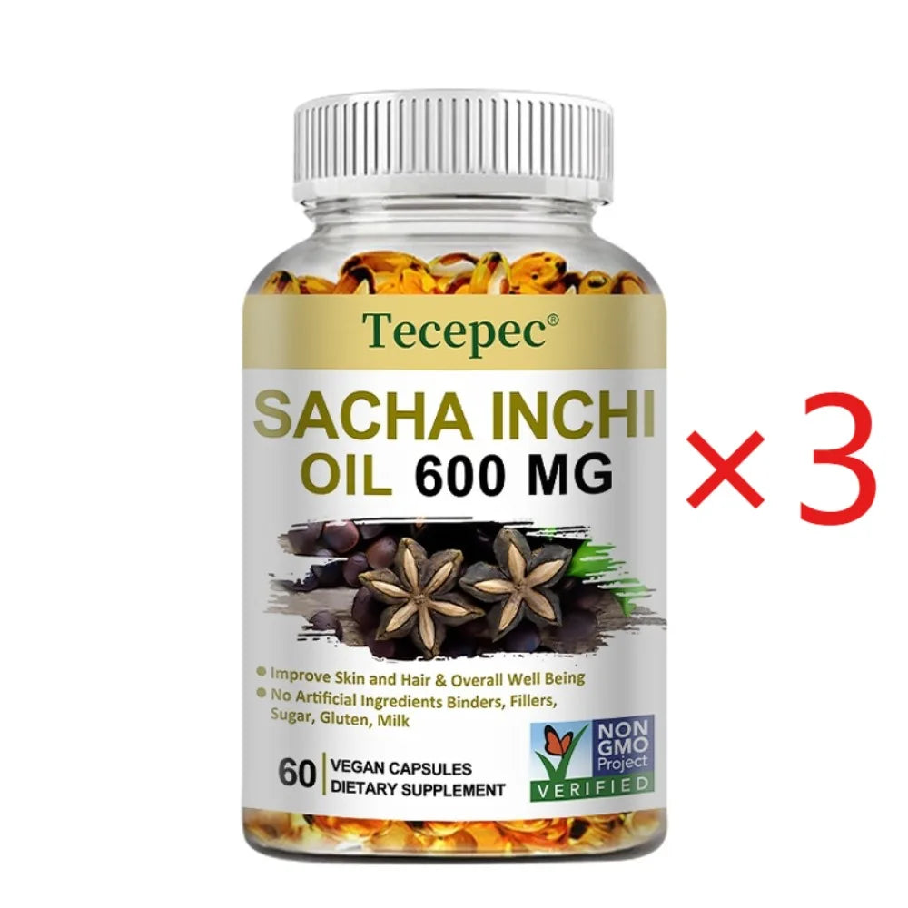 Sacha Inchi Oil Supplement - Promotes Brain and Joint Health, Helps Lower Cholesterol, Antioxidants, support Immune System