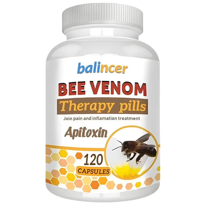 Premium Bee Venom Extract Capsules, Immune Boosting, Antioxidant, Joint and Bone Supplement, Non-GMO, 120 Capsules
