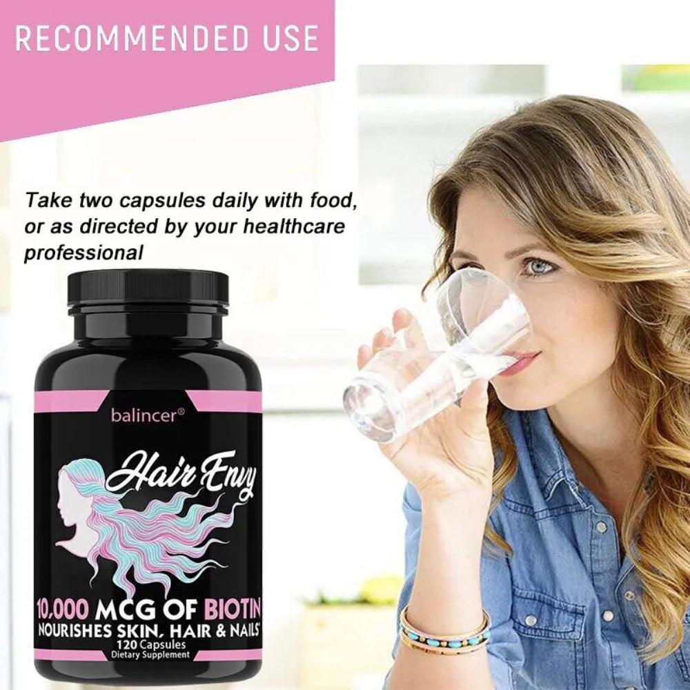 Hair, Skin & Nails Vitamin Supplement with Biotin, Keratin, Antioxidants, Supports Hair, Skin, and Nail Health for Women & Men