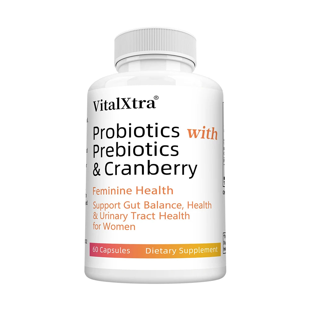 Probiotics for Women with Prebiotics, Cranberry & Vitamin C - 120 Capsules, Support Gut Balance, Health & Urinary Tract Health
