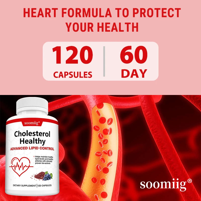 Red Yeast Rice Extract with Grape Seed Supplement Capsules for Heart Health Support - Skin & Eye Wellness, Vegan Friendly