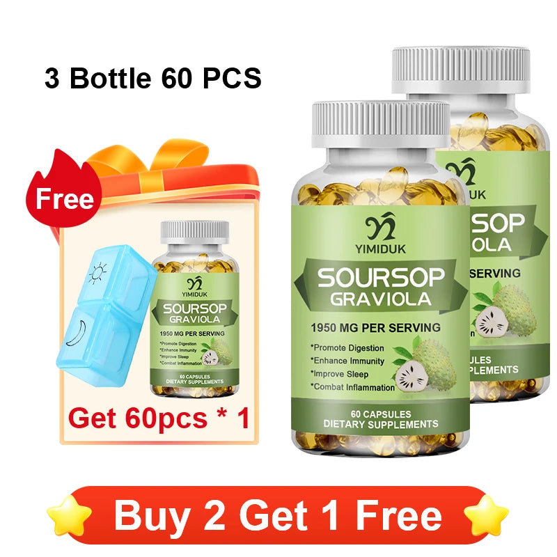 YIMIDUK Graviola Soursop Supplement, Supports Immune Health, Digestive Comfort, Sleep Quality & Overall Body Wellness Daily