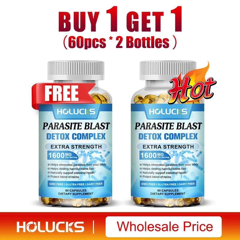 Extra Strength Parasite Cleanse Supplement, Natural Herbal Blend, Support Intestinal Health & Full Body Detox for Men & Women