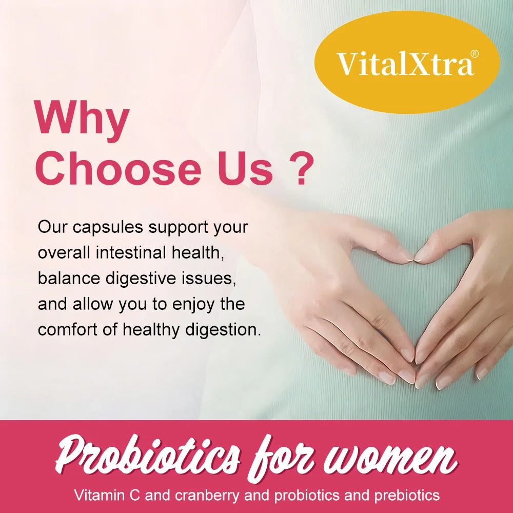 Probiotics for Women with Prebiotics, Cranberry & Vitamin C - 120 Capsules, Support Gut Balance, Health & Urinary Tract Health