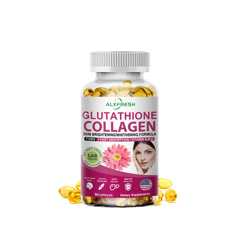 Multi Collagen Pills with Hyaluronic Acid + Vitamin C | Hydrolyzed Collagen Glutathione | for Women & Men Skin Nail Hair Health