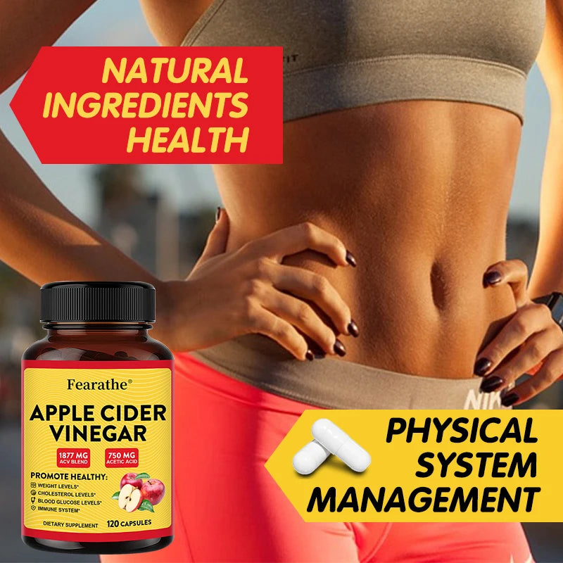 Apple Cider Vinegar - Vitamin D3 & Zinc,Immune & Weight Management Support,Healthy Supplement Non-GMO