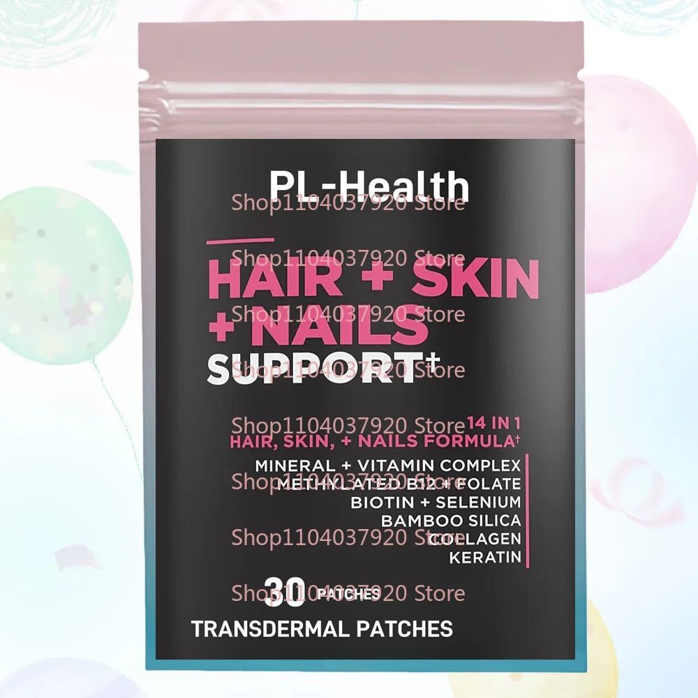 30 Patches Hair, Skin, & Nails Vitamins Transdermal Patches for Women & Men Support Hair, Skin & Nails Health